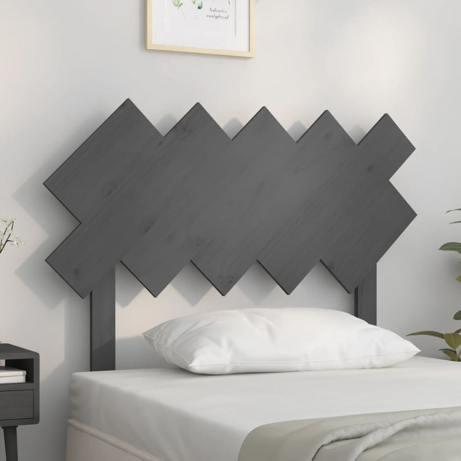 Hoofdbord 104X3X80,5 Cm Massief Grenenhout Grijs