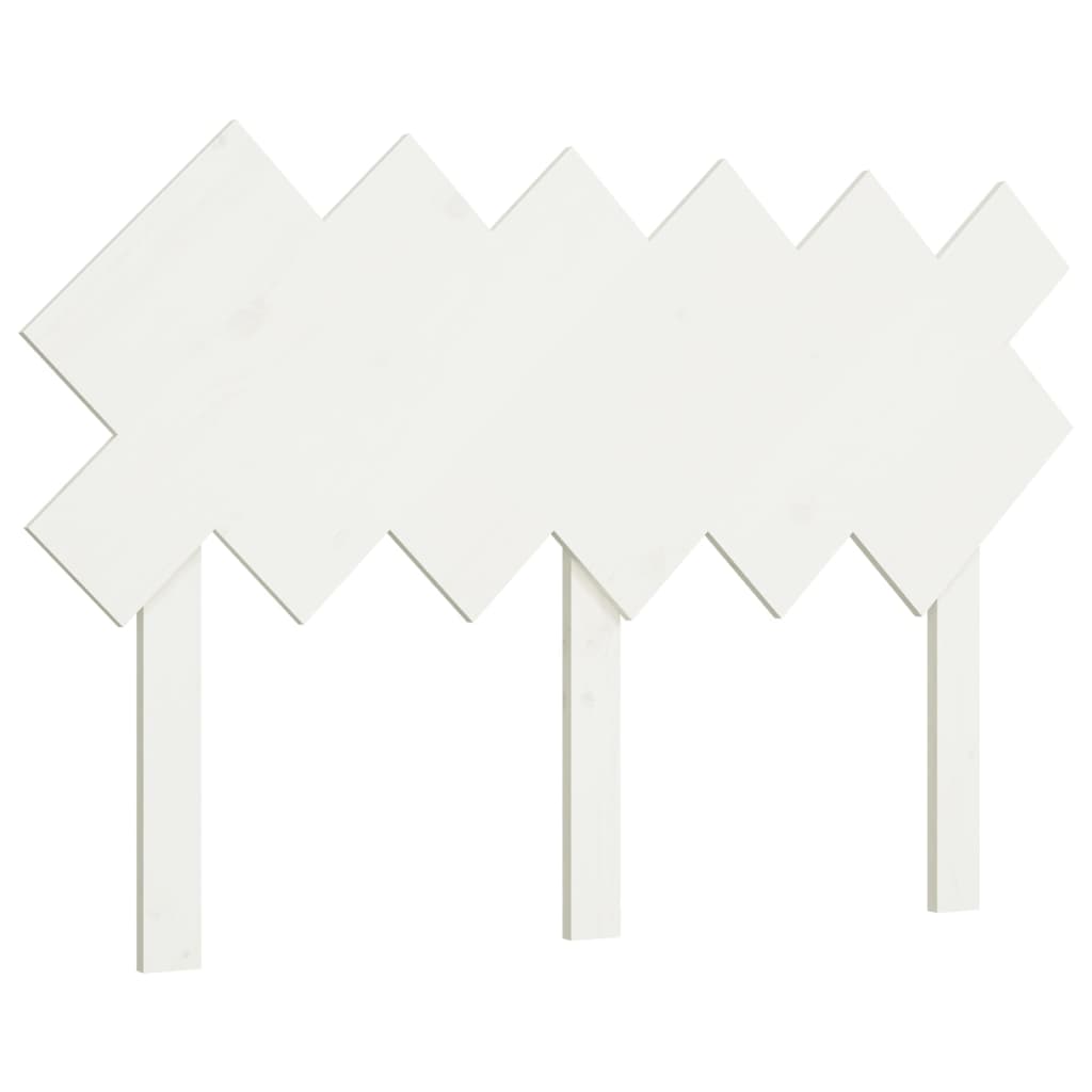 Hoofdbord 122,5X3X80,5 Cm Massief Grenenhout Wit