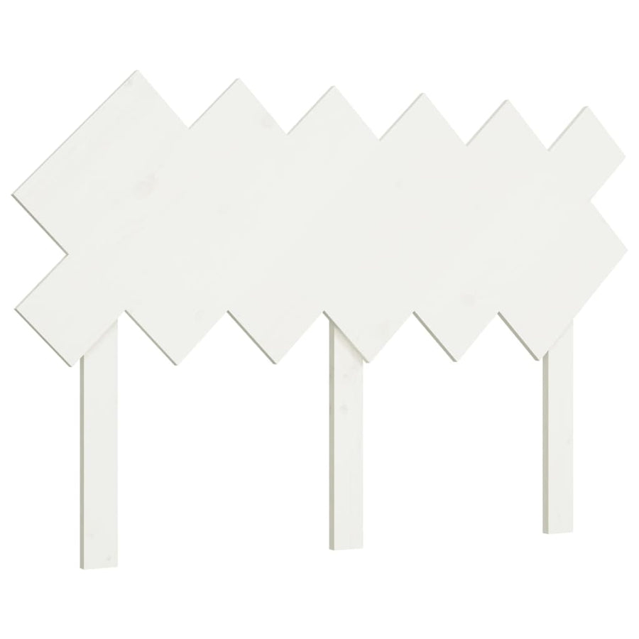 Hoofdbord 122,5X3X80,5 Cm Massief Grenenhout Wit