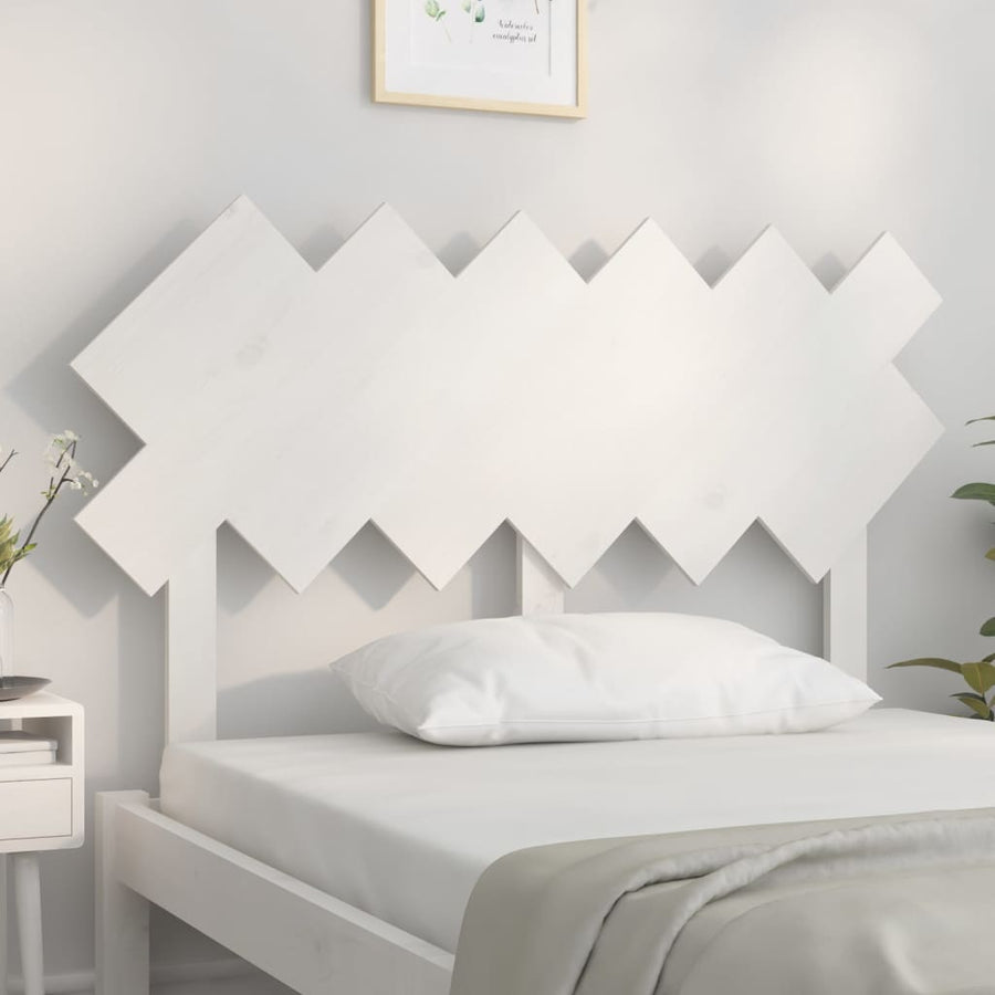 Hoofdbord 122,5X3X80,5 Cm Massief Grenenhout Wit