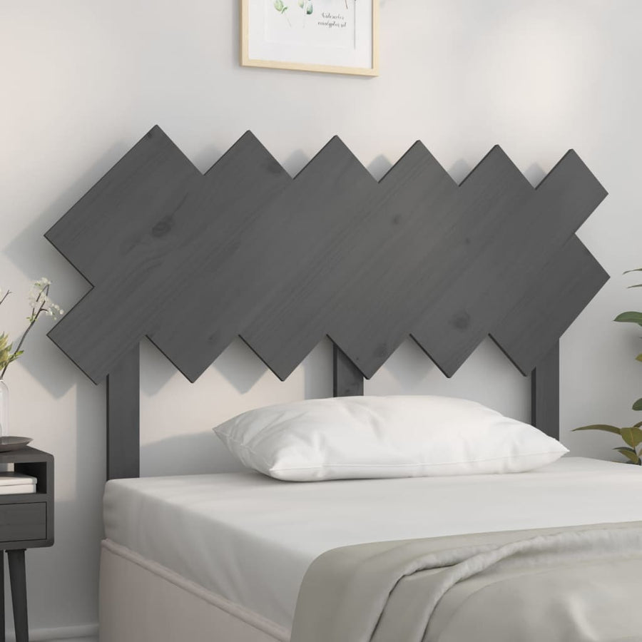 Hoofdbord 122,5X3X80,5 Cm Massief Grenenhout Grijs