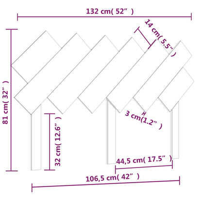 Hoofdbord 132X3X81 Cm Massief Grenenhout Honingbruin