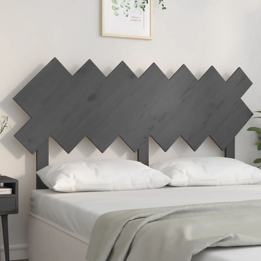 Hoofdbord 151,5X3X81 Cm Massief Grenenhout Grijs