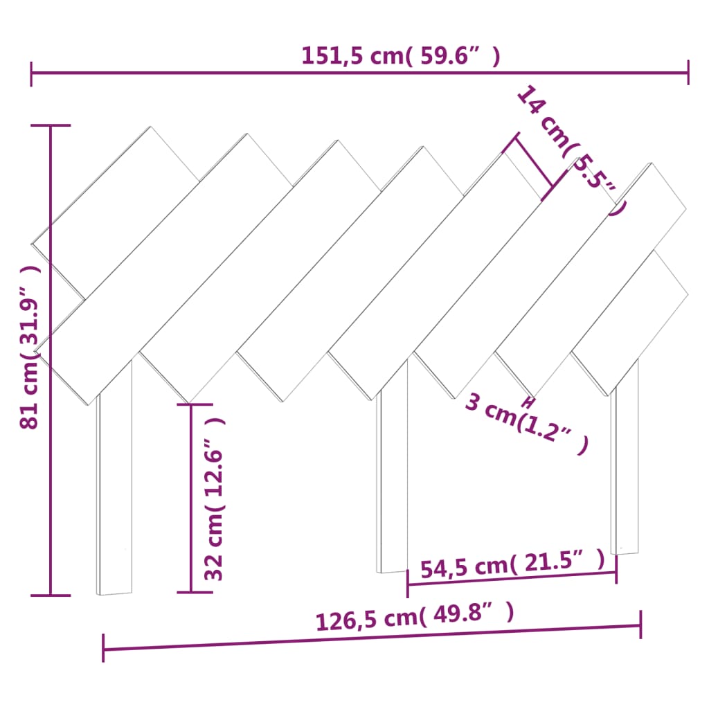 Hoofdbord 151,5X3X81 Cm Massief Grenenhout Honingbruin