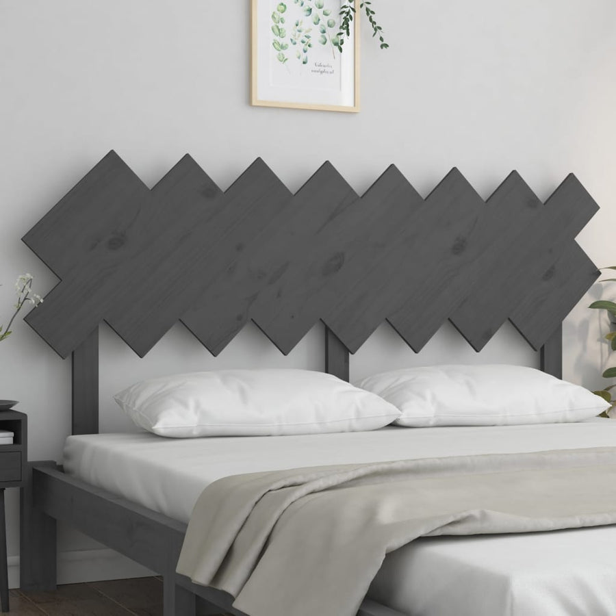 Hoofdbord 159,5X3X80,5 Cm Massief Grenenhout Grijs