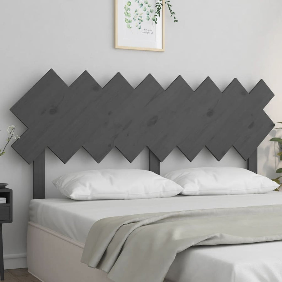 Hoofdbord 159,5X3X80,5 Cm Massief Grenenhout Grijs
