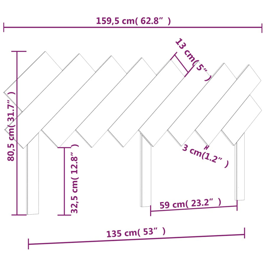 Hoofdbord 159,5X3X80,5 Cm Massief Grenenhout Honingbruin
