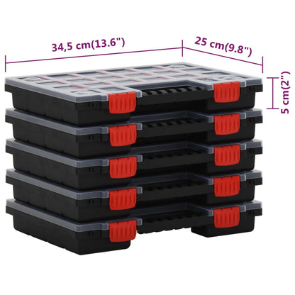Assortimentsdozen 5 St 34,5X25X5 Cm Polypropeen 15 verdelers