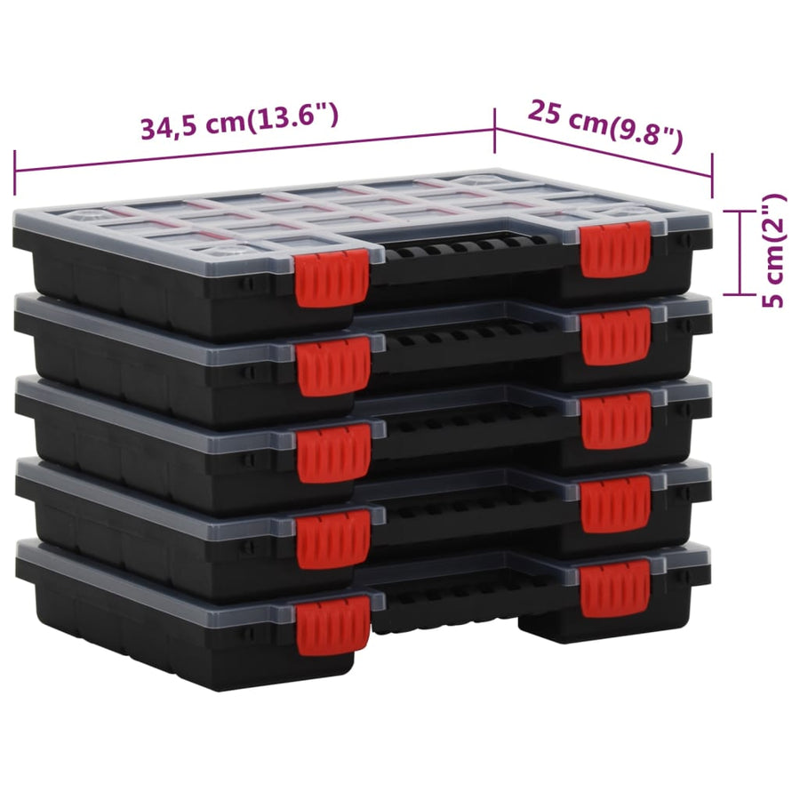 Assortimentsdozen 5 St 34,5X25X5 Cm Polypropeen 15 verdelers