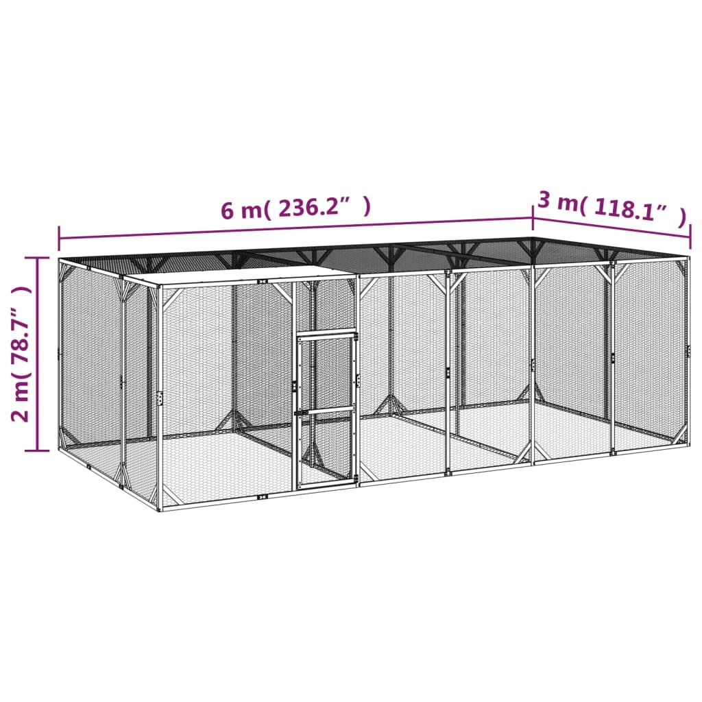 Kippenhok Geïmpregneerd Massief Grenenhout 600 x 300 x 200 cm