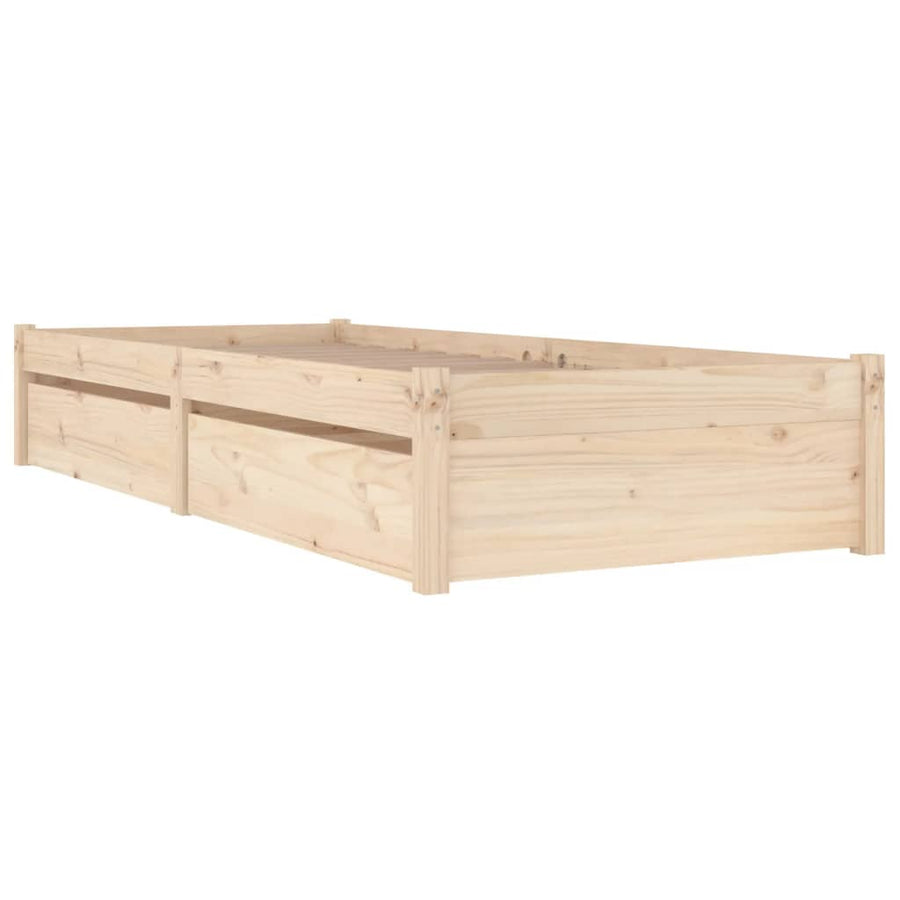 Bedframe Met Lades 2Ft6 Small Single 75 x 190 cm Naturel