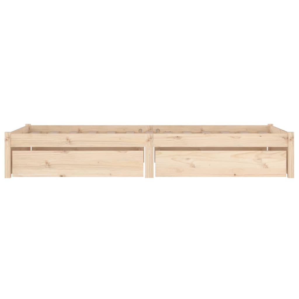 Bedframe Met Lades 2Ft6 Small Single 75 x 190 cm Naturel