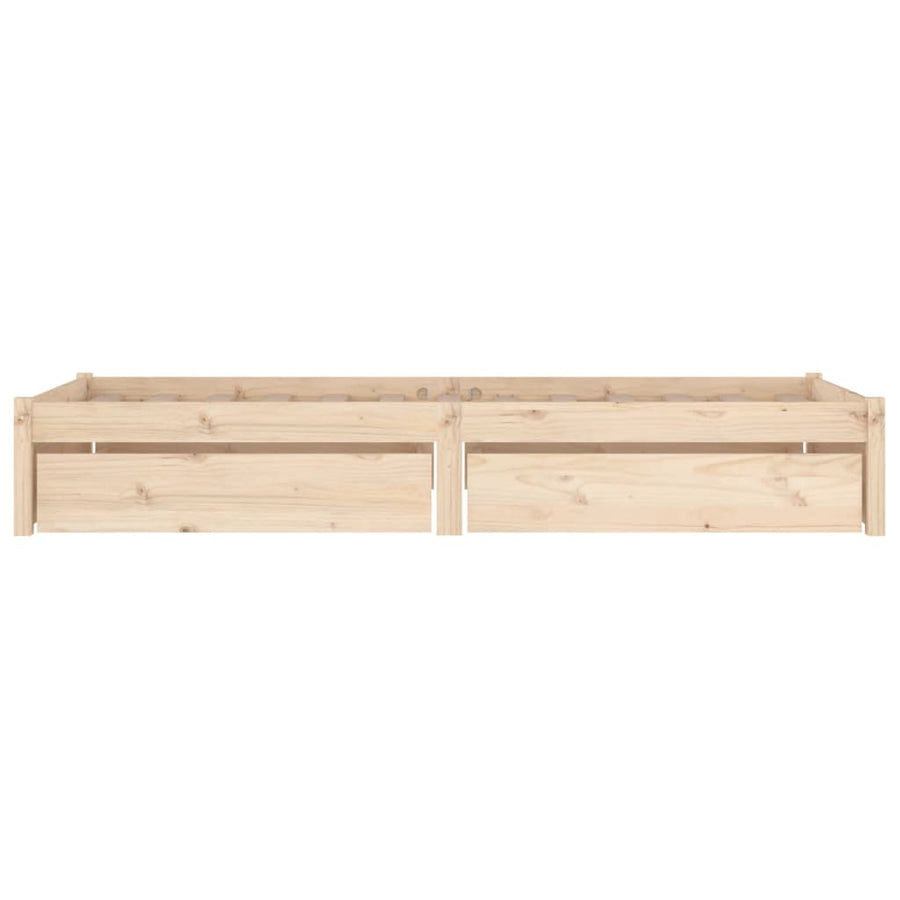 Bedframe Met Lades 2Ft6 Small Single 75 x 190 cm Naturel