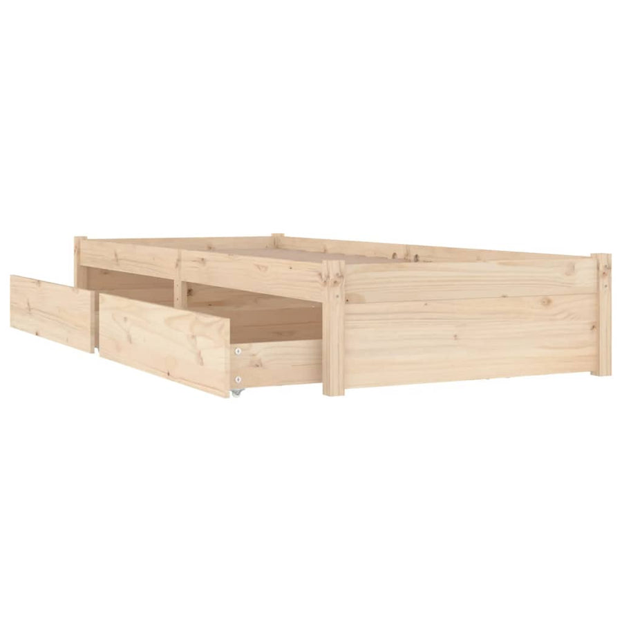 Bedframe Met Lades 2Ft6 Small Single 75 x 190 cm Naturel