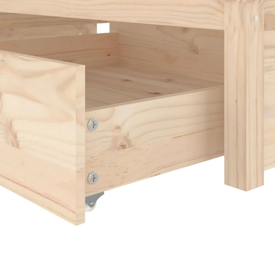 Bedframe Met Lades 2Ft6 Small Single 75 x 190 cm Naturel