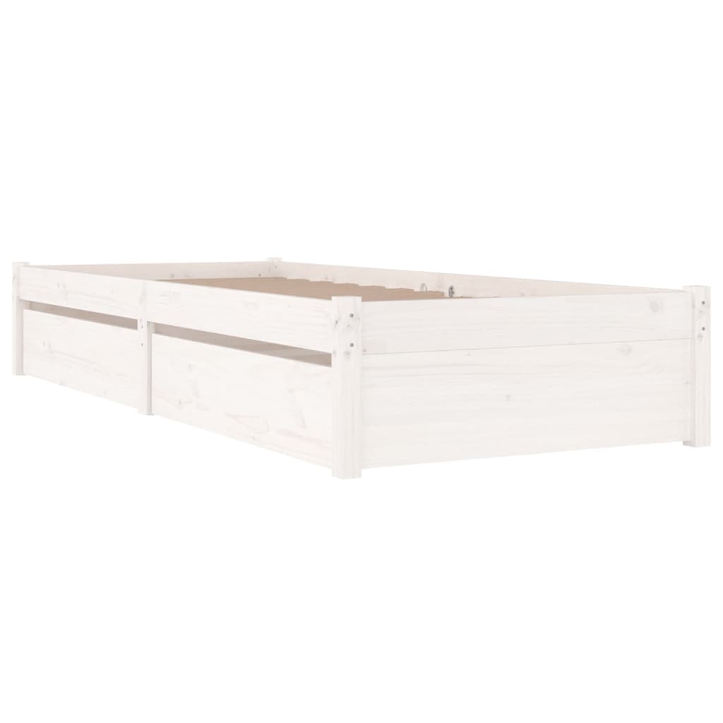 Bedframe Met Lades Small Single 75 x 190 cm Wit