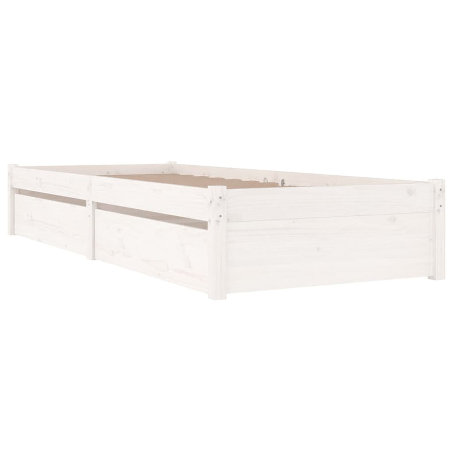 Bedframe Met Lades Small Single 75 x 190 cm Wit