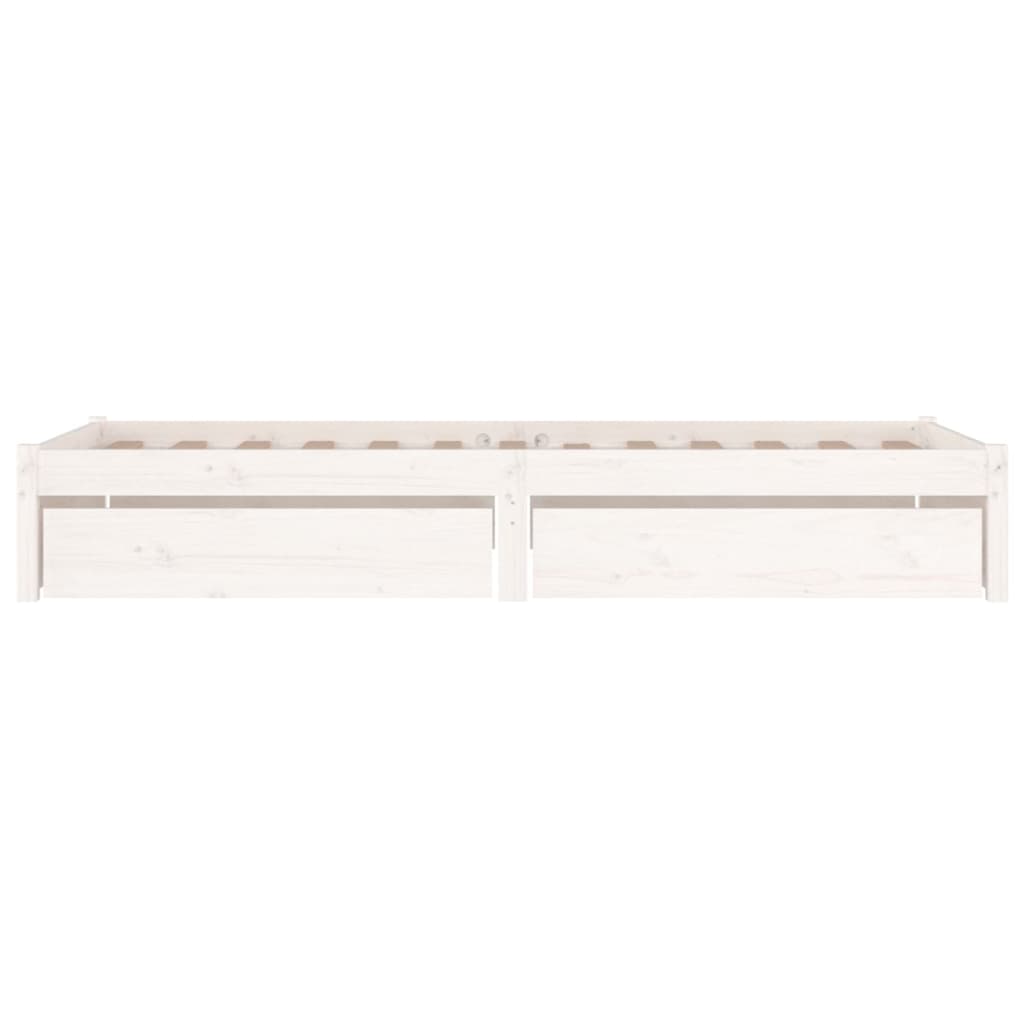 Bedframe Met Lades Small Single 75 x 190 cm Wit