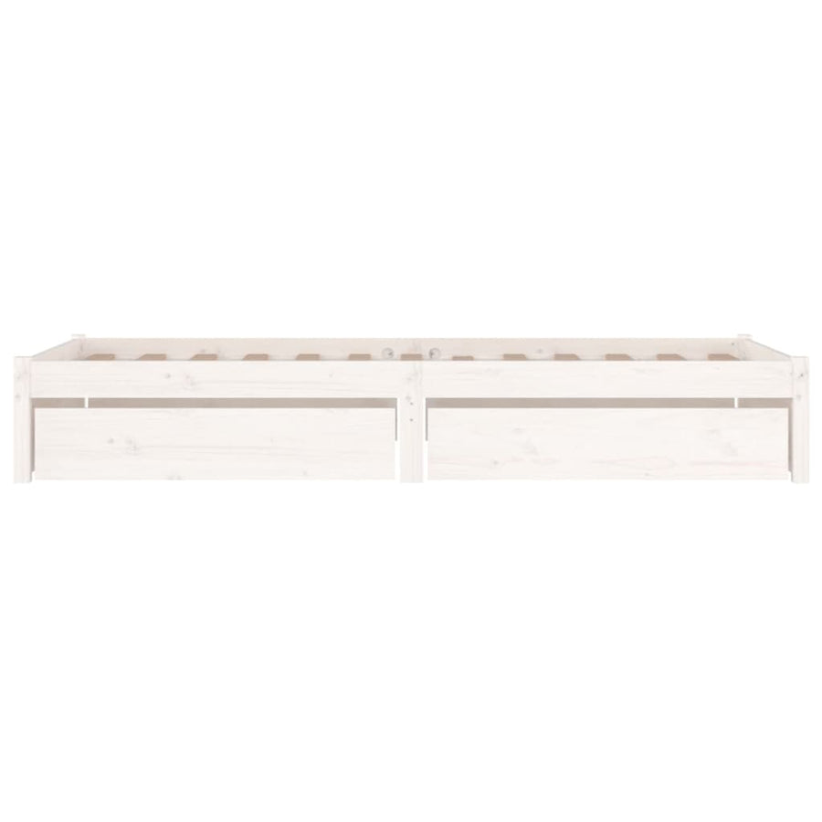 Bedframe Met Lades Small Single 75 x 190 cm Wit