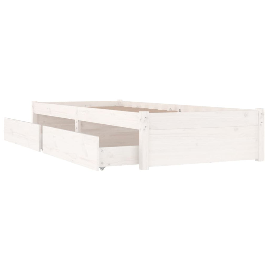 Bedframe Met Lades Small Single 75 x 190 cm Wit