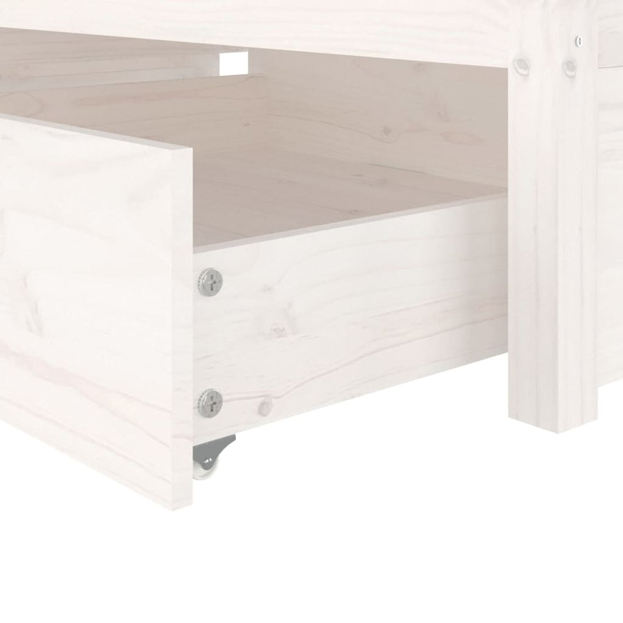 Bedframe Met Lades Small Single 75 x 190 cm Wit