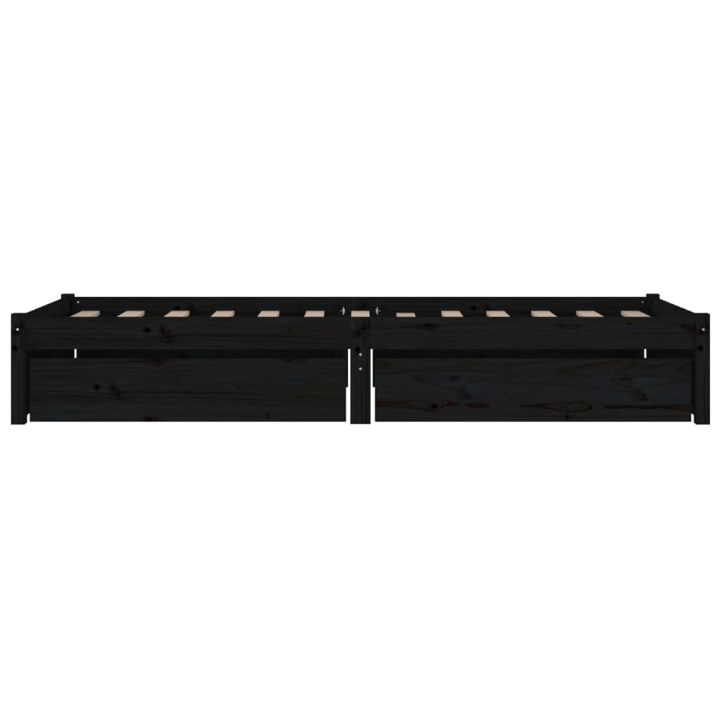 Bedframe met lades zwart 90x190 cm