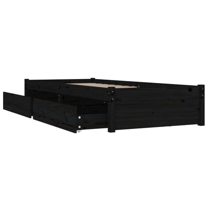 Bedframe met lades zwart 90x190 cm