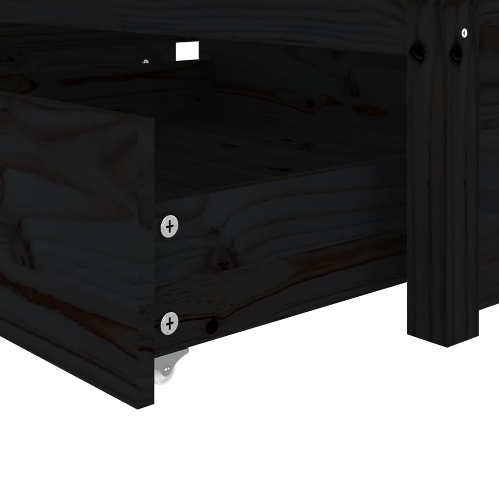 Bedframe met lades zwart 90x190 cm