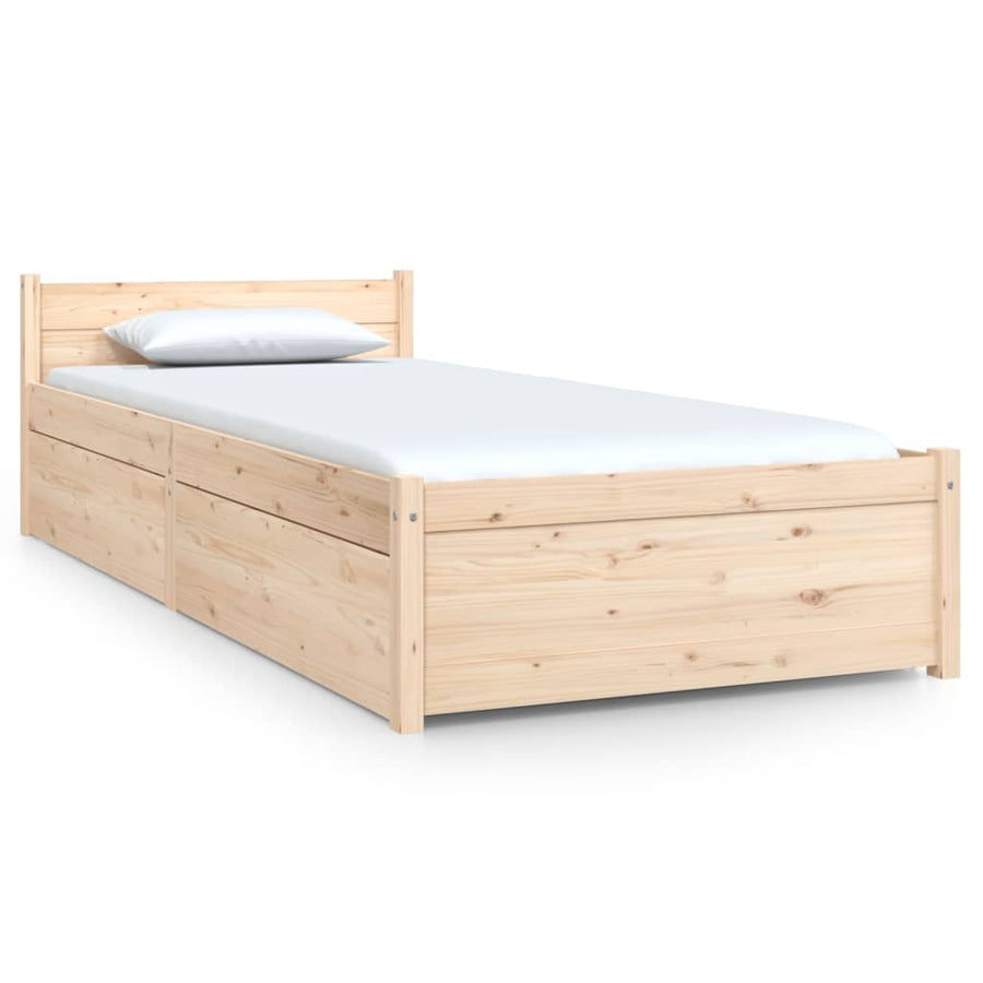Bedframe Met Lades 2Ft6 Small Single 75 x 190 cm Naturel