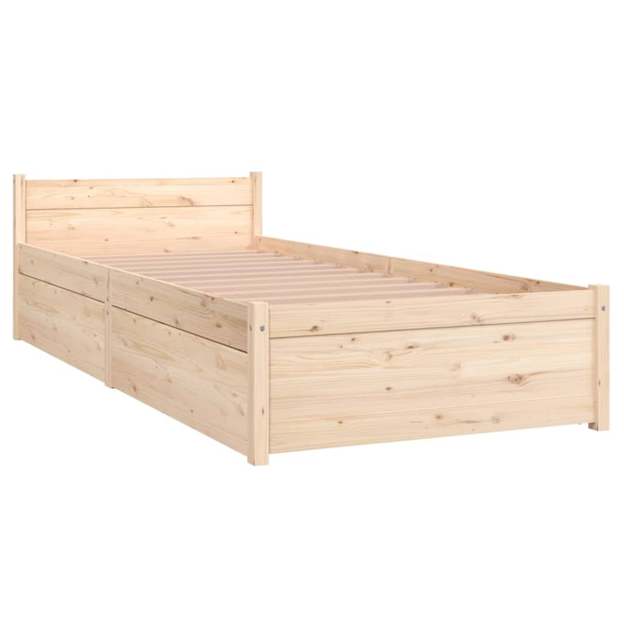 Bedframe Met Lades 2Ft6 Small Single 75 x 190 cm Naturel