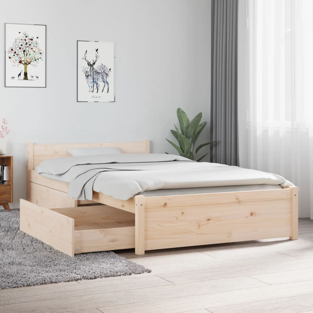 Bedframe Met Lades 90 x 190 cm Naturel