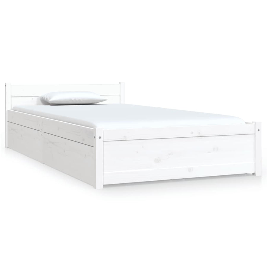 Bedframe Met Lades 3Ft Single 90 x 190 cm Wit