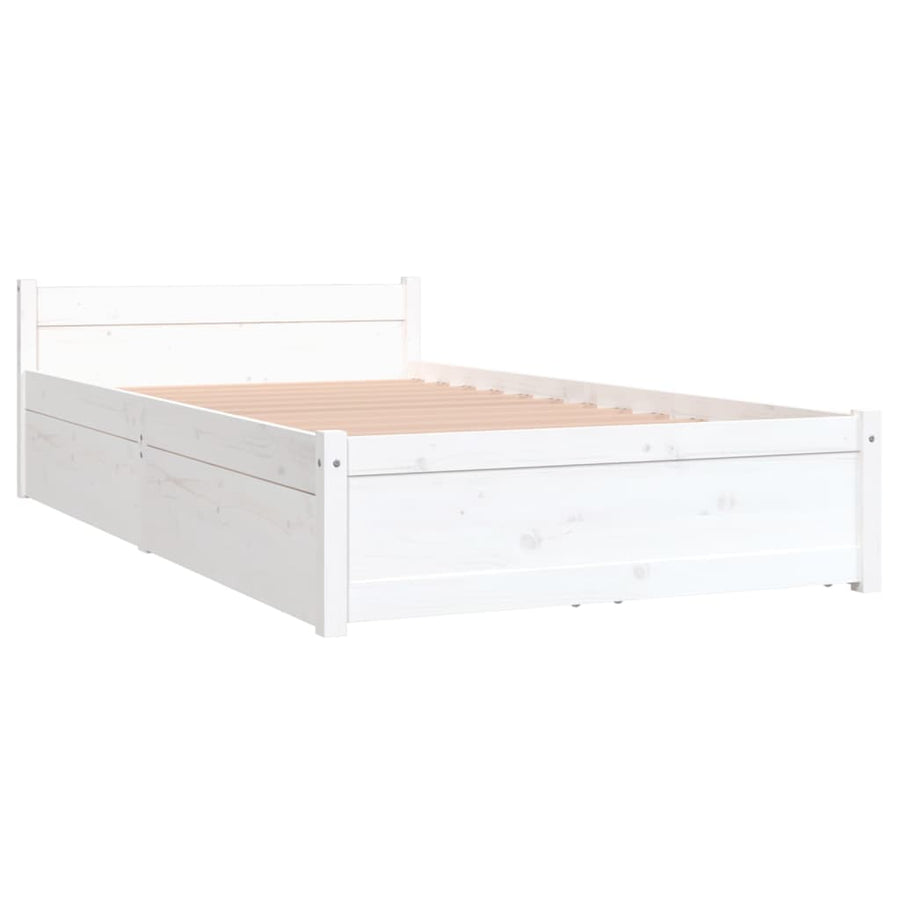 Bedframe Met Lades 3Ft Single 90 x 190 cm Wit