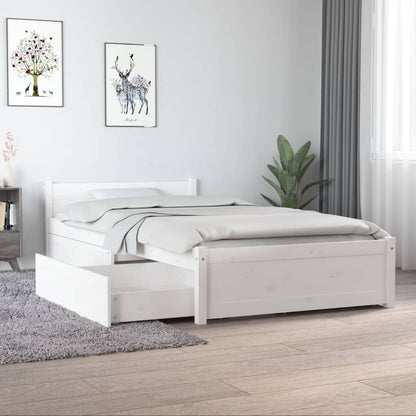 Bedframe Met Lades 3Ft Single 90 x 190 cm Wit