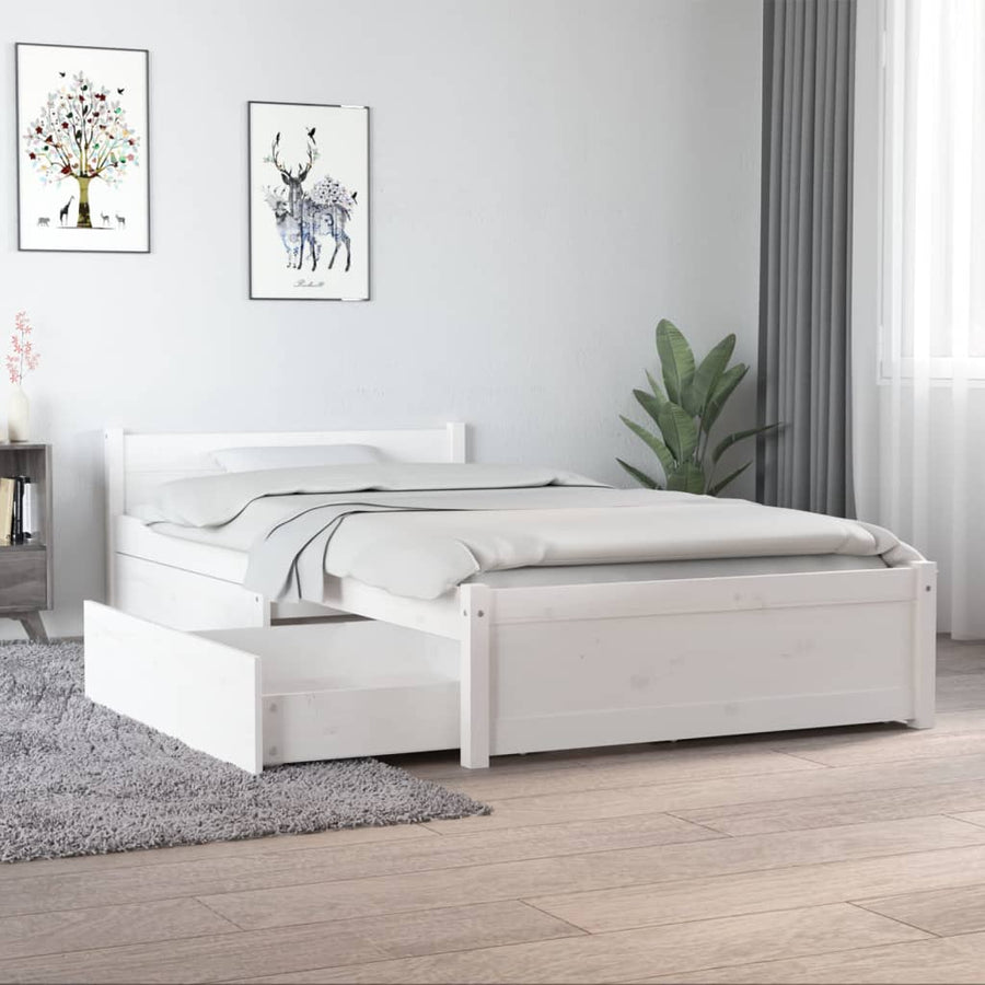 Bedframe Met Lades 3Ft Single 90 x 190 cm Wit
