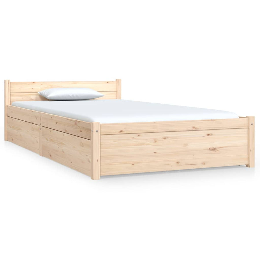 Bedframe Met Lades 90 x 200 cm Naturel