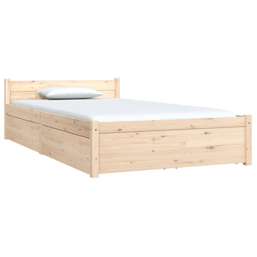 Bedframe Met Lades 90 x 200 cm Naturel