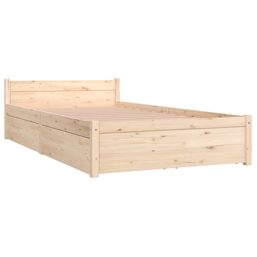 Bedframe Met Lades 90 x 200 cm Naturel