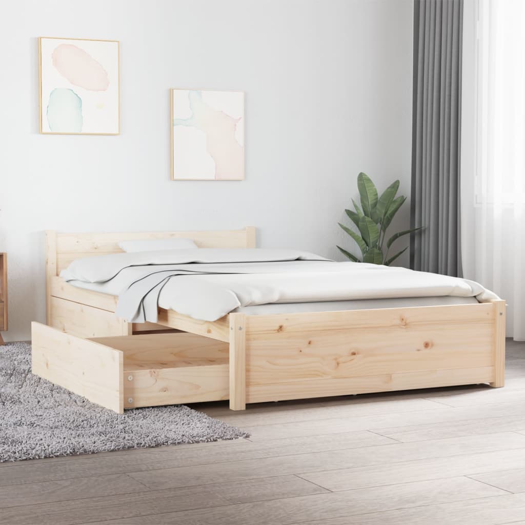 Bedframe Met Lades 90 x 200 cm Naturel