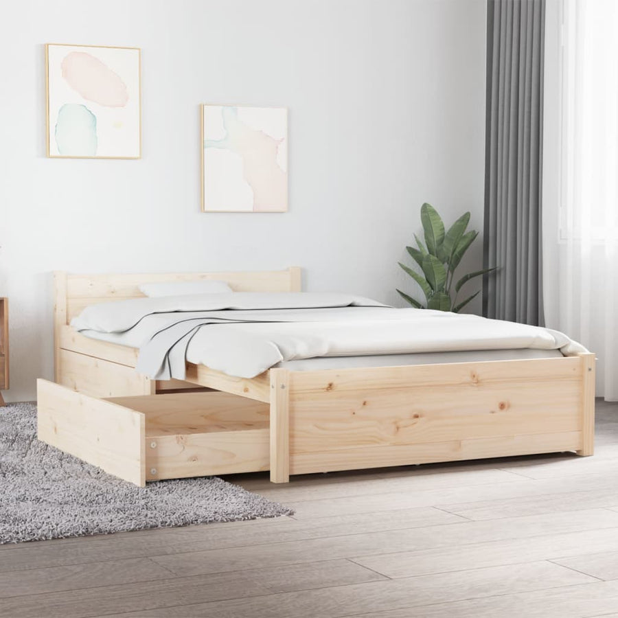 Bedframe Met Lades 90 x 200 cm Naturel