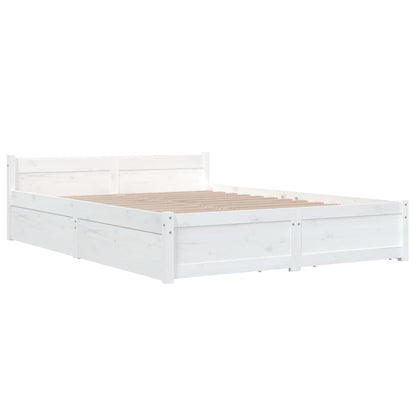 Bedframe Met Lades 4Ft6 Double 135 x 190 cm Wit