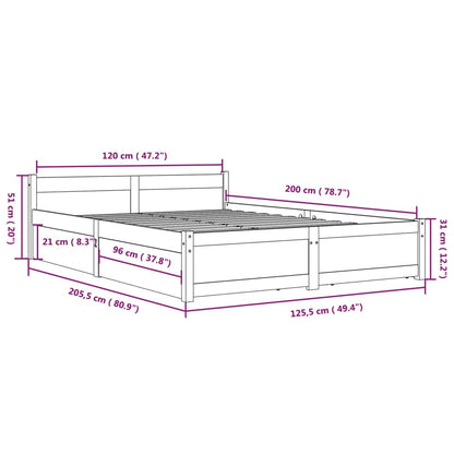 Bedframe Met Lades 120X200 Cm