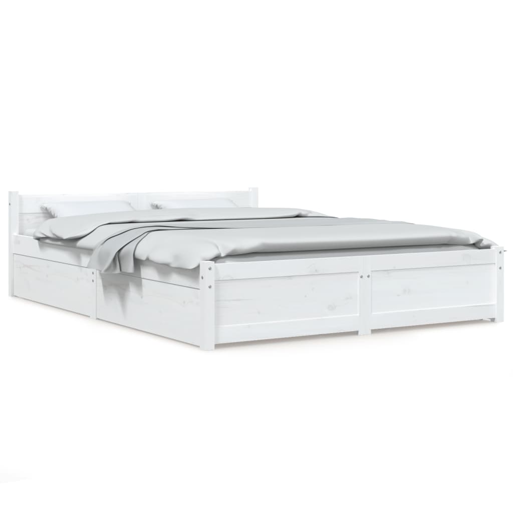 Bedframe Met Lades Wit 120X200 Cm