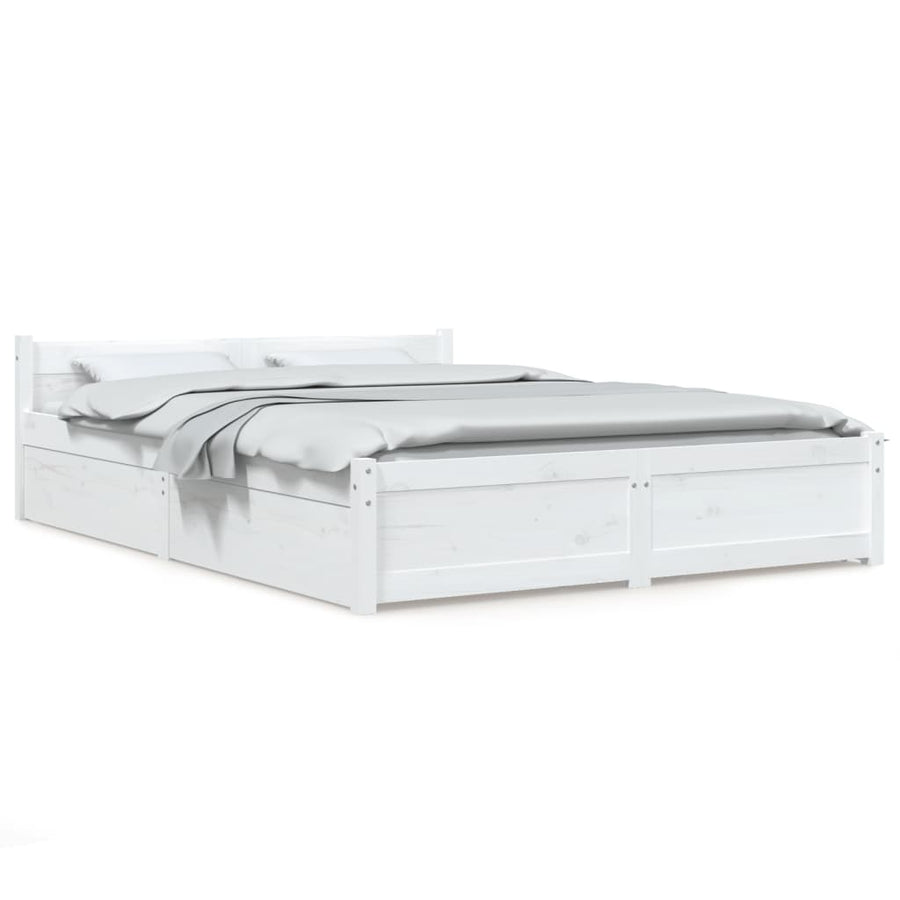 Bedframe Met Lades Wit 120X200 Cm