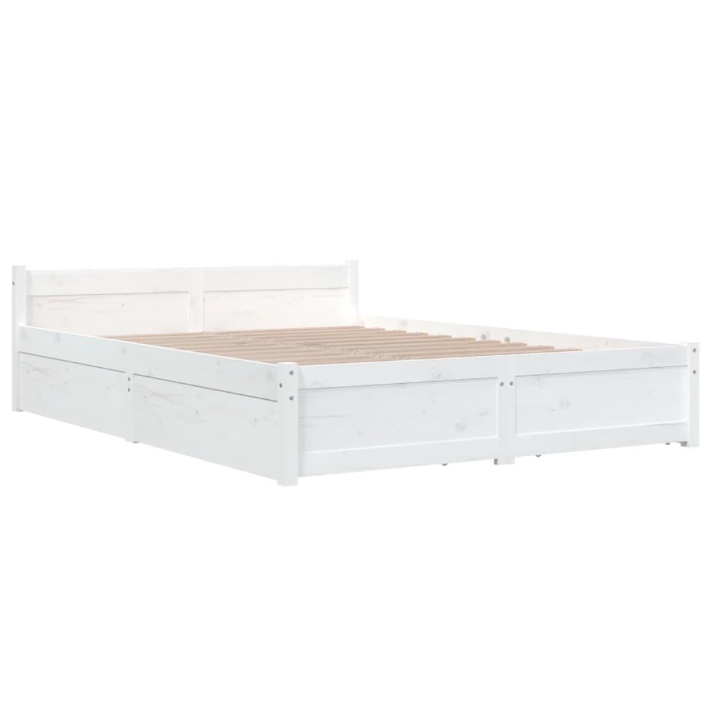 Bedframe Met Lades Wit 140X200 Cm