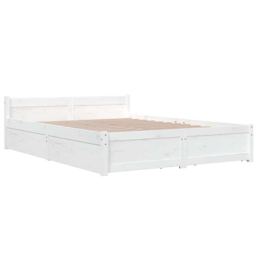 Bedframe Met Lades Wit 140X200 Cm