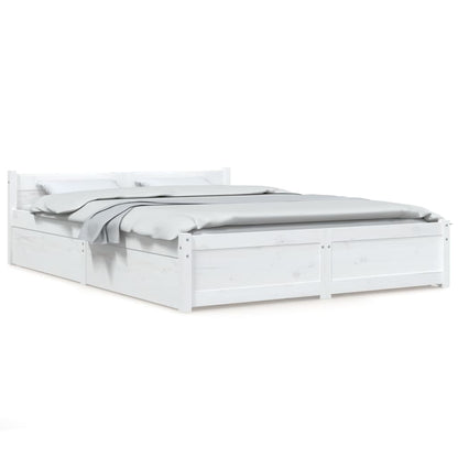 Bedframe Met Lades Wit 150X200 Cm 5Ft King Size