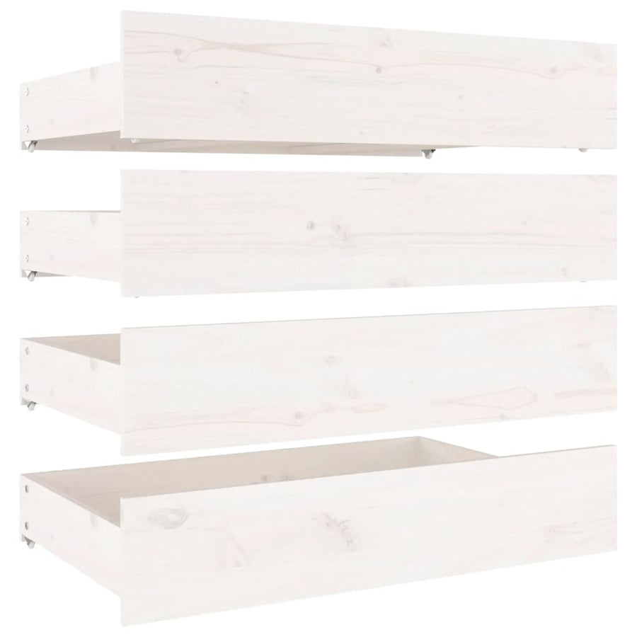 Bedframe Met Lades Wit 150X200 Cm 5Ft King Size