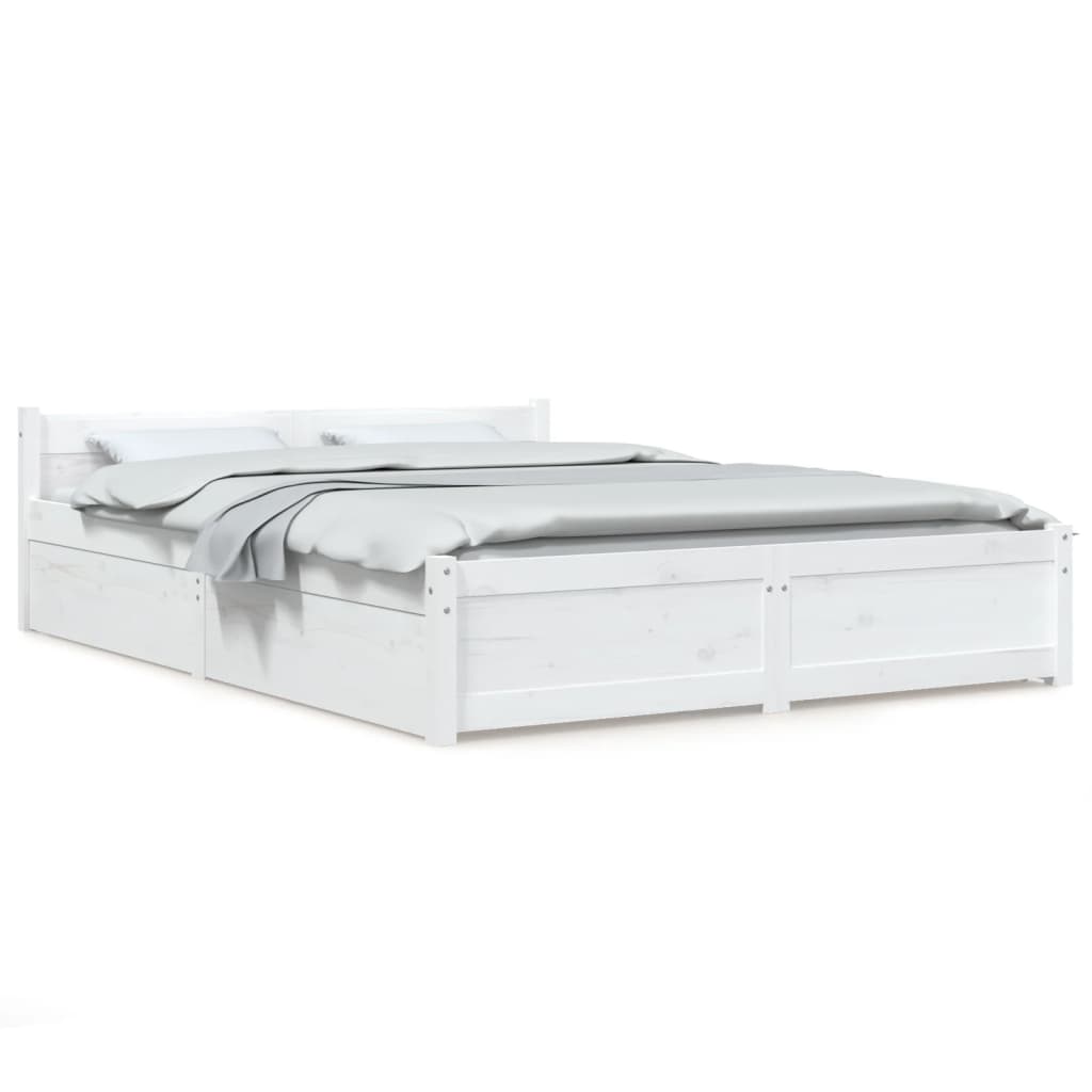 Bedframe Met Lades Wit 160X200 Cm