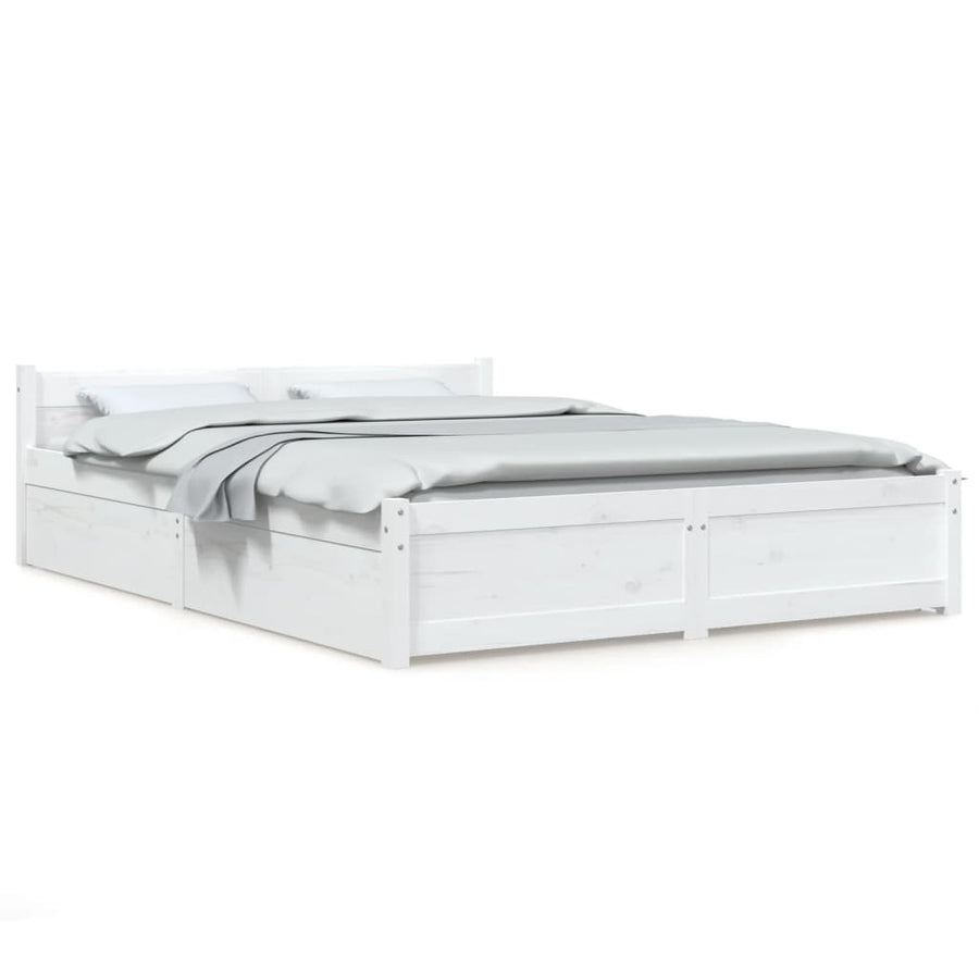 Bedframe Met Lades Wit 160X200 Cm